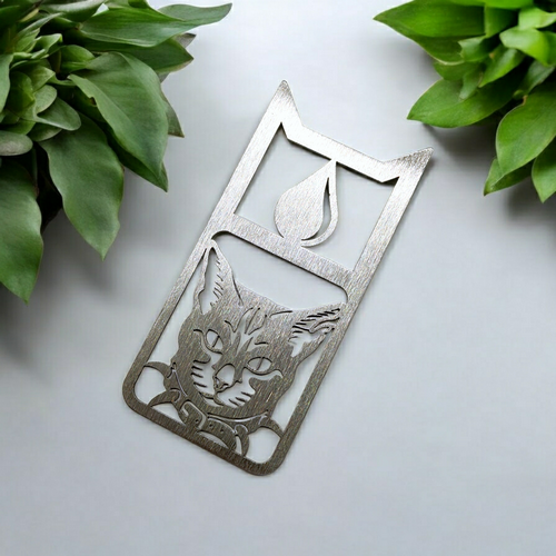 Metalowe zakładki do książki z kotem
