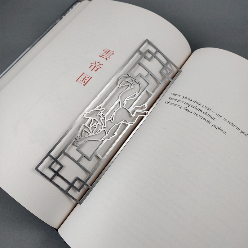 Stalowa zakładka do książek z lisem