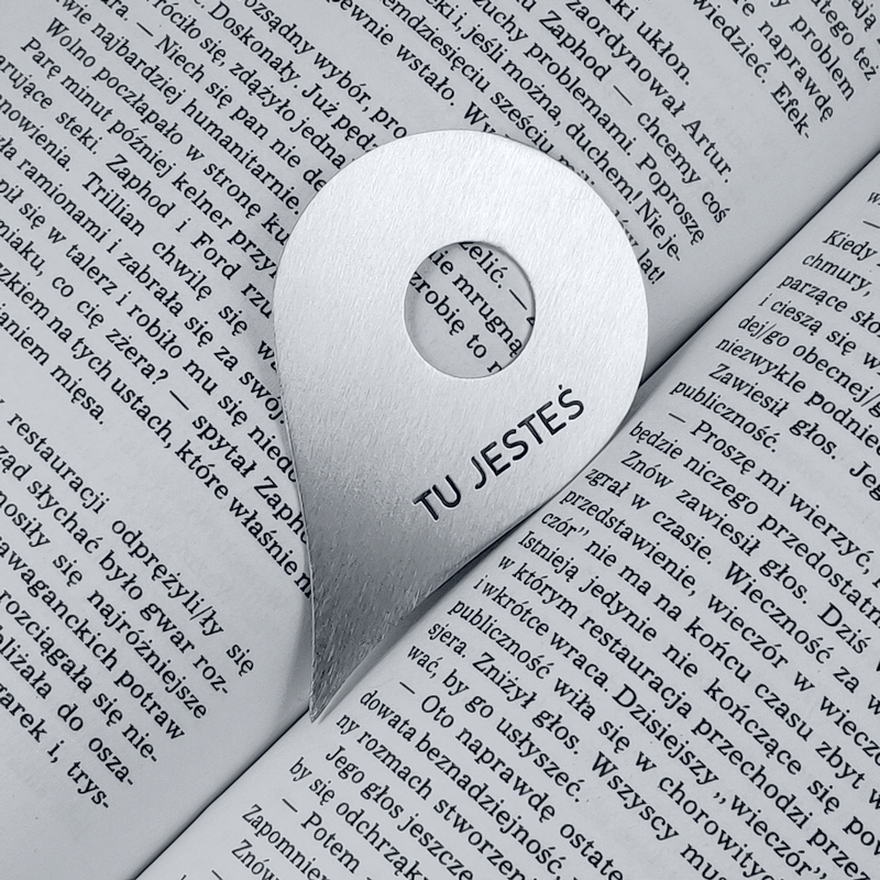 Zakładka do książki ze stali na prezent dla podróżnika