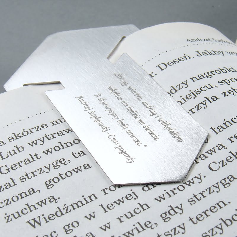 Metalowa zakładka z grawerem własny tekst lub grafika | stal szlachetna 316L