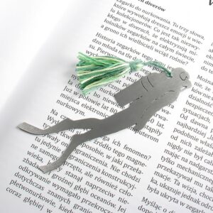 Metalowa zakładka w kształcie nurka z chwostem