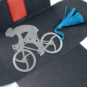 Metalowa zakładka w kształcie kolarza szosowego z chwostem